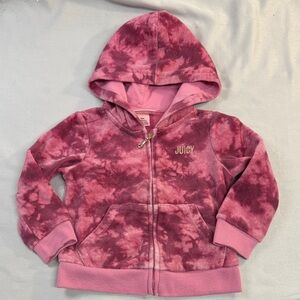 Juicy Couture - Kids 18 mo Full zip Hoodie Jacket in Pink and Purple Tie-Dye